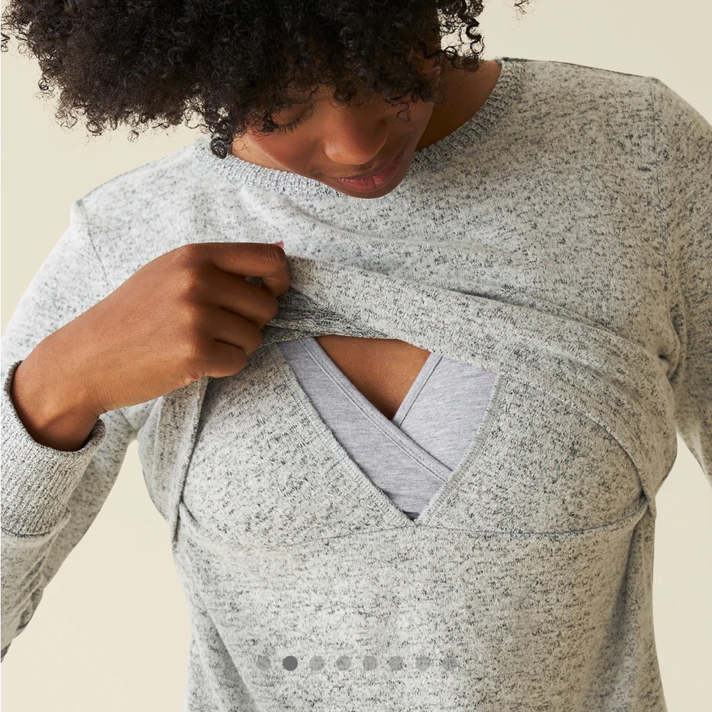 Kindred Bravely Heather Gray Nursing & Maternity Long Sleeve Top